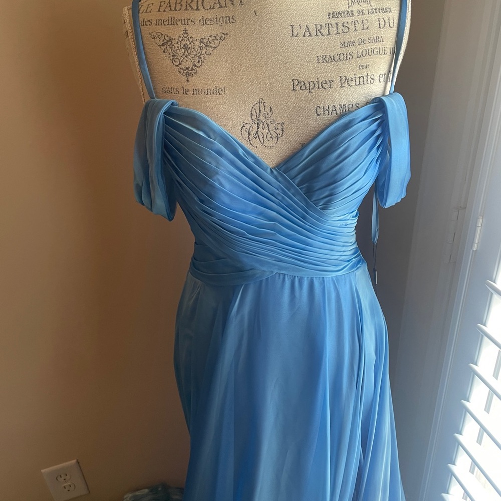 Elegant Blue Off-Shoulder Dress